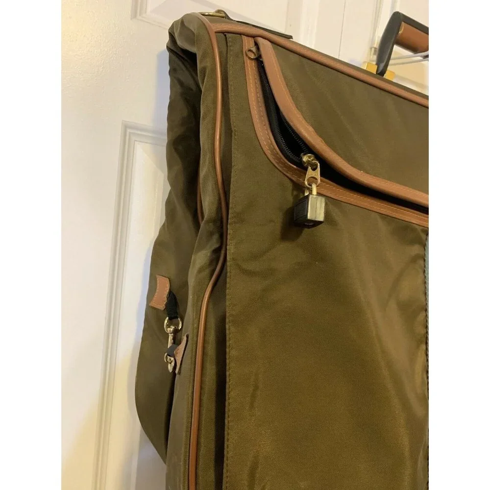 Vintage Lark Travel Luggage Hanging Garment‎ Bag Olive Brown